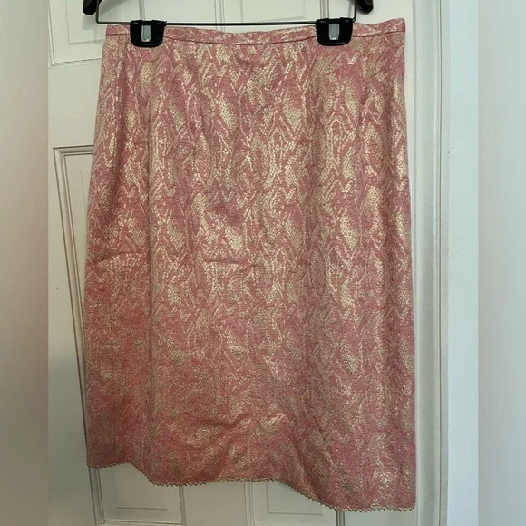 NWT Kay Unger Pink and Gold Women's Blazer and Skirt Set - Picture 5 of 5